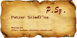 Patzer Szimóna névjegykártya